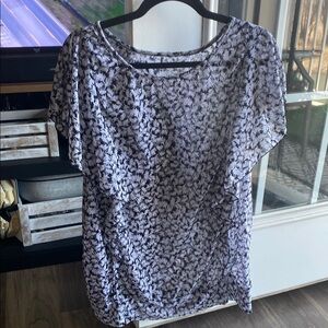 Floral Black and White Women's Top